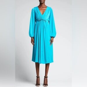 Kobi Halperin “Portia” Turquoise Beaded Waist Midi